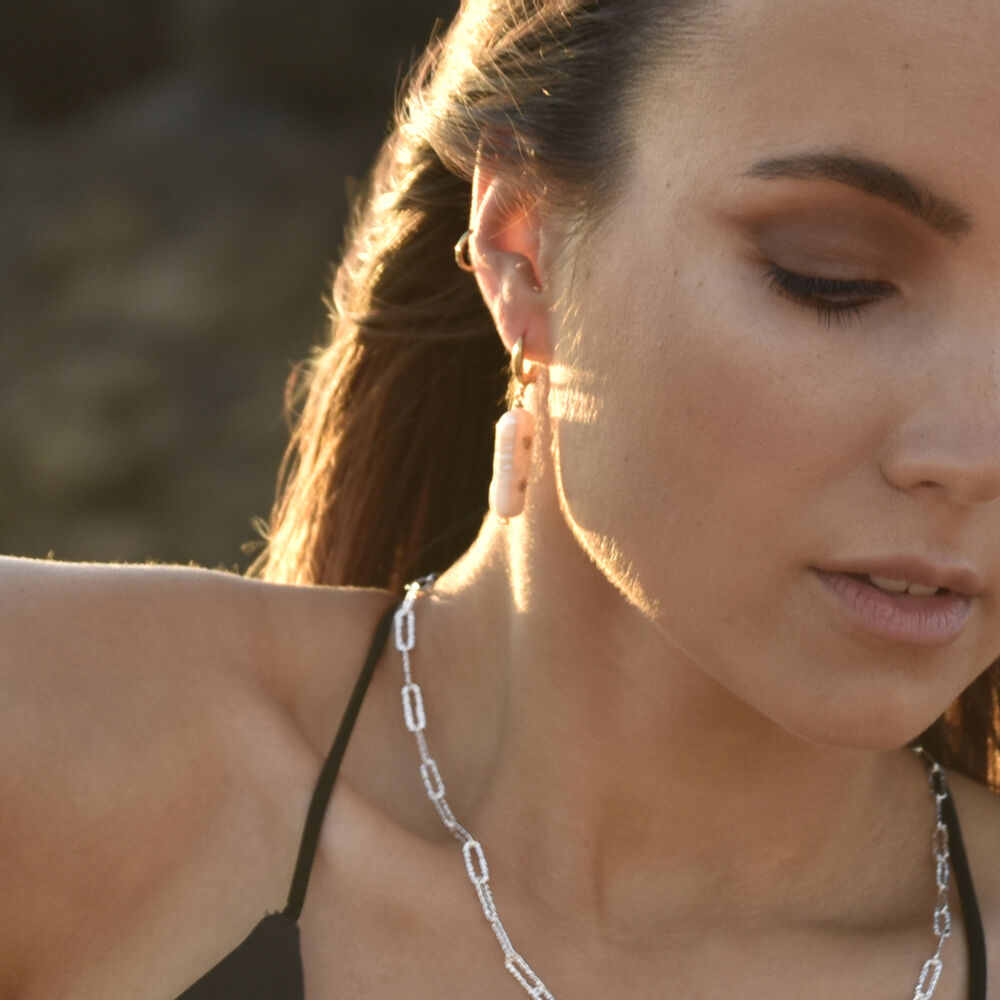 Culturesse Brynne 24K Jewel Embellished Pearl Drop Earrings