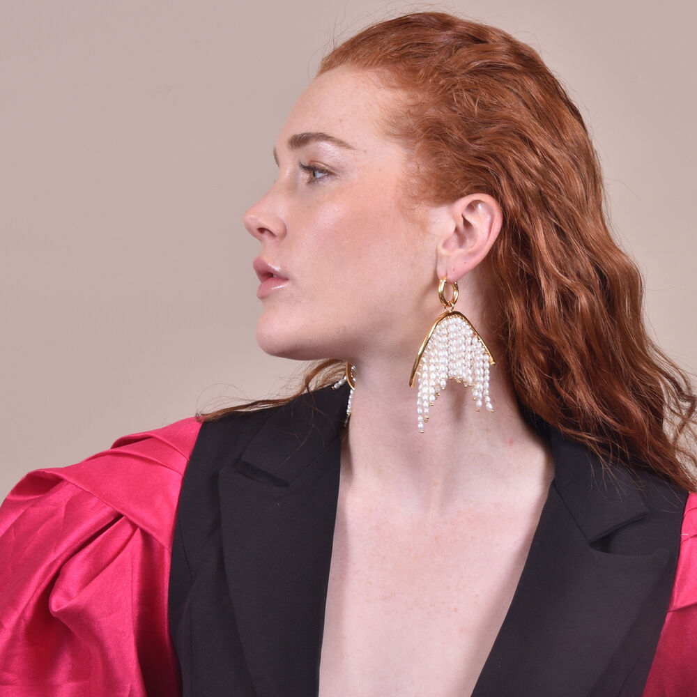 Culturesse Laurissa Luxury Pearl Tassel Earrings
