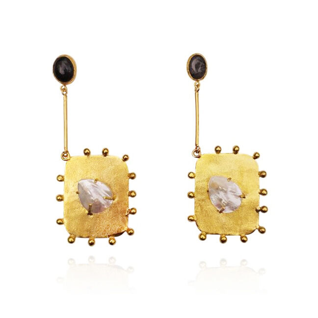 Culturesse Florence Luxury 24K Gold Dangle Earrings