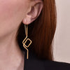Culturesse Hughette 24K Artisan Line Art Earrings
