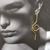 Culturesse Hughette 24K Artisan Line Art Earrings
