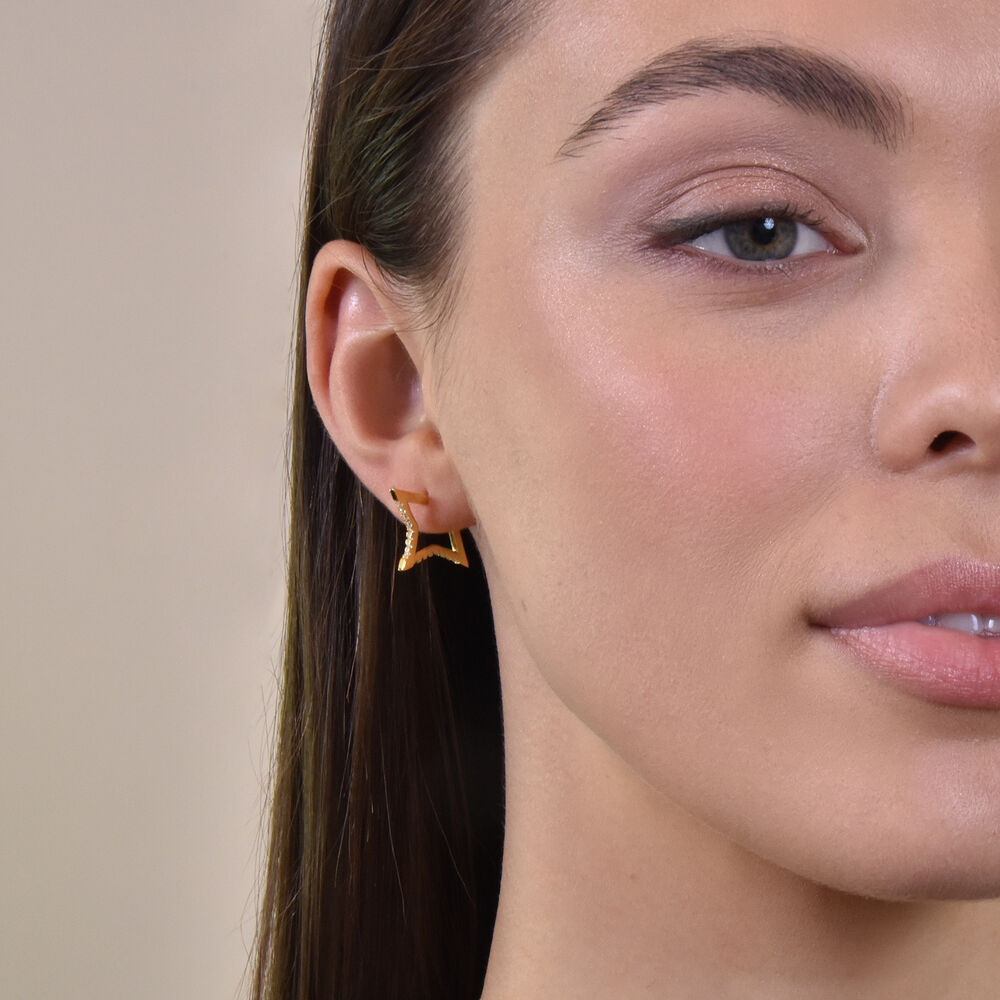 Culturesse Octavia Gold Vermeil Sparkle On Earrings