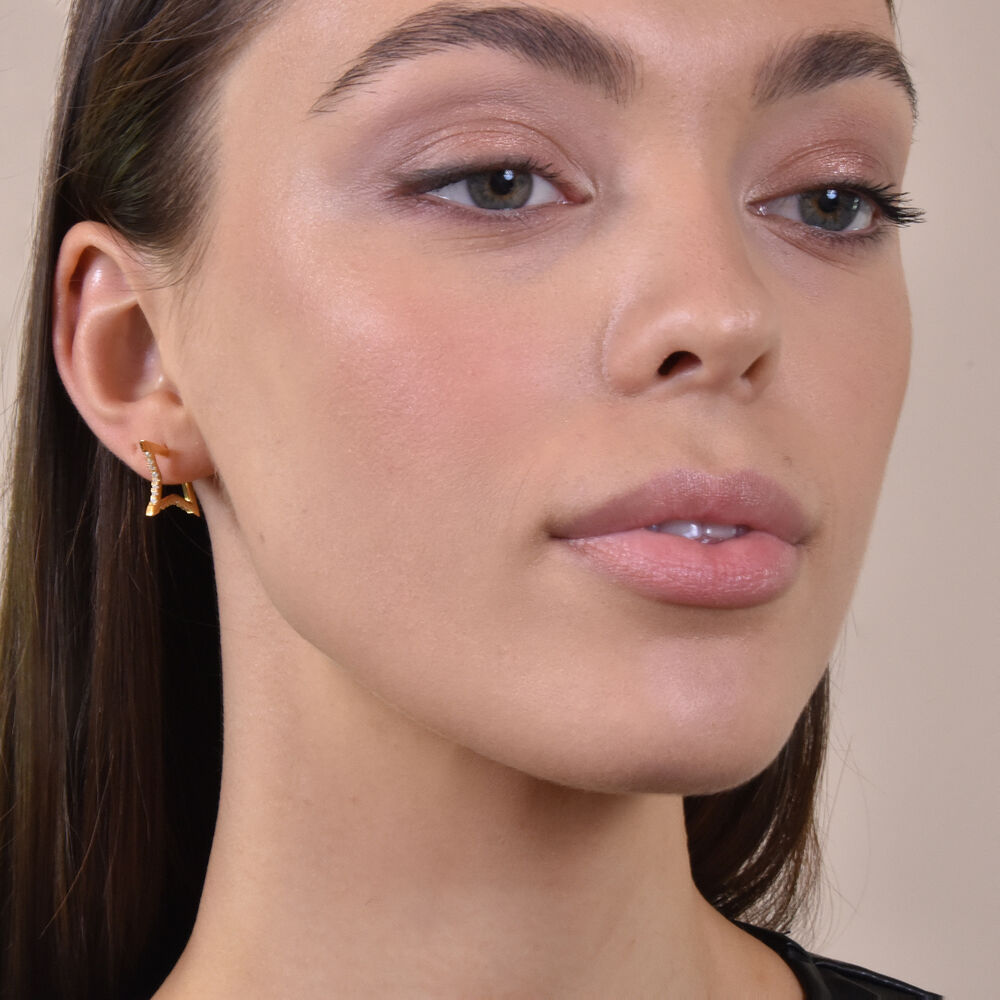 Culturesse Octavia Gold Vermeil Sparkle On Earrings
