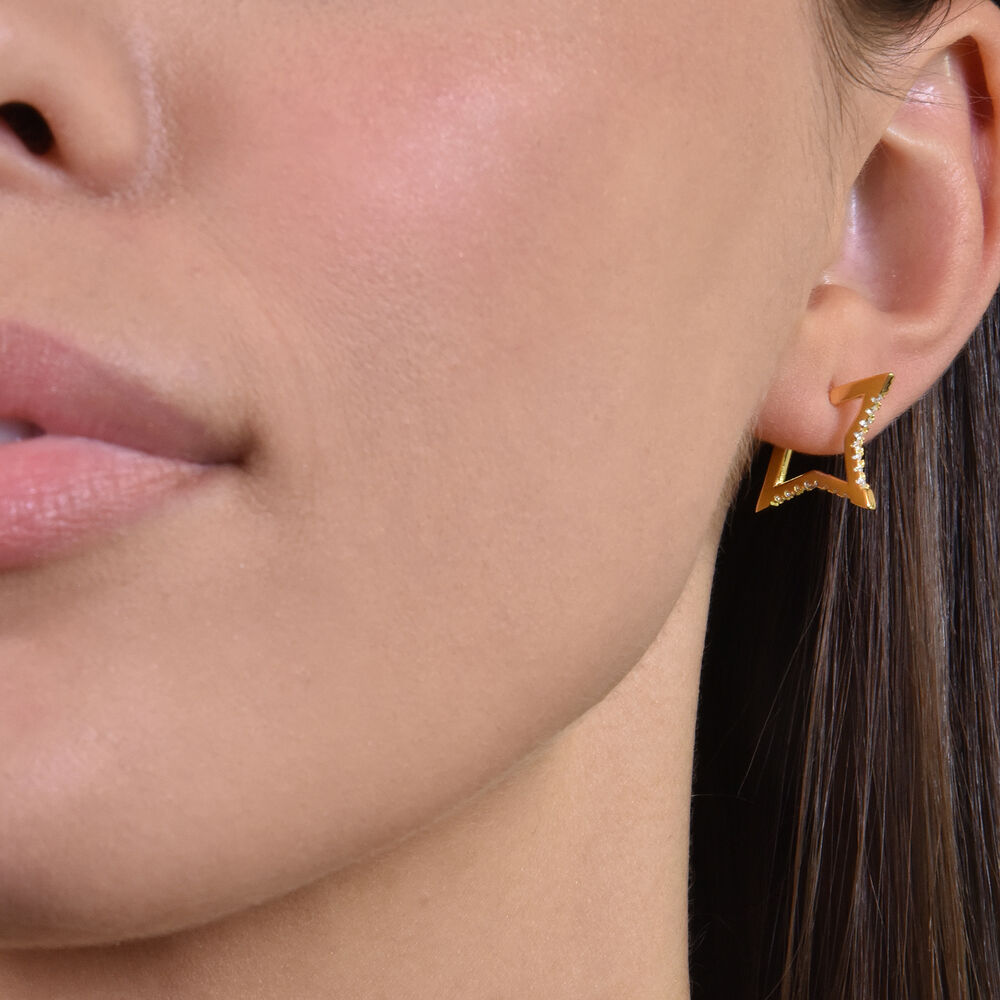 Culturesse Octavia Gold Vermeil Sparkle On Earrings