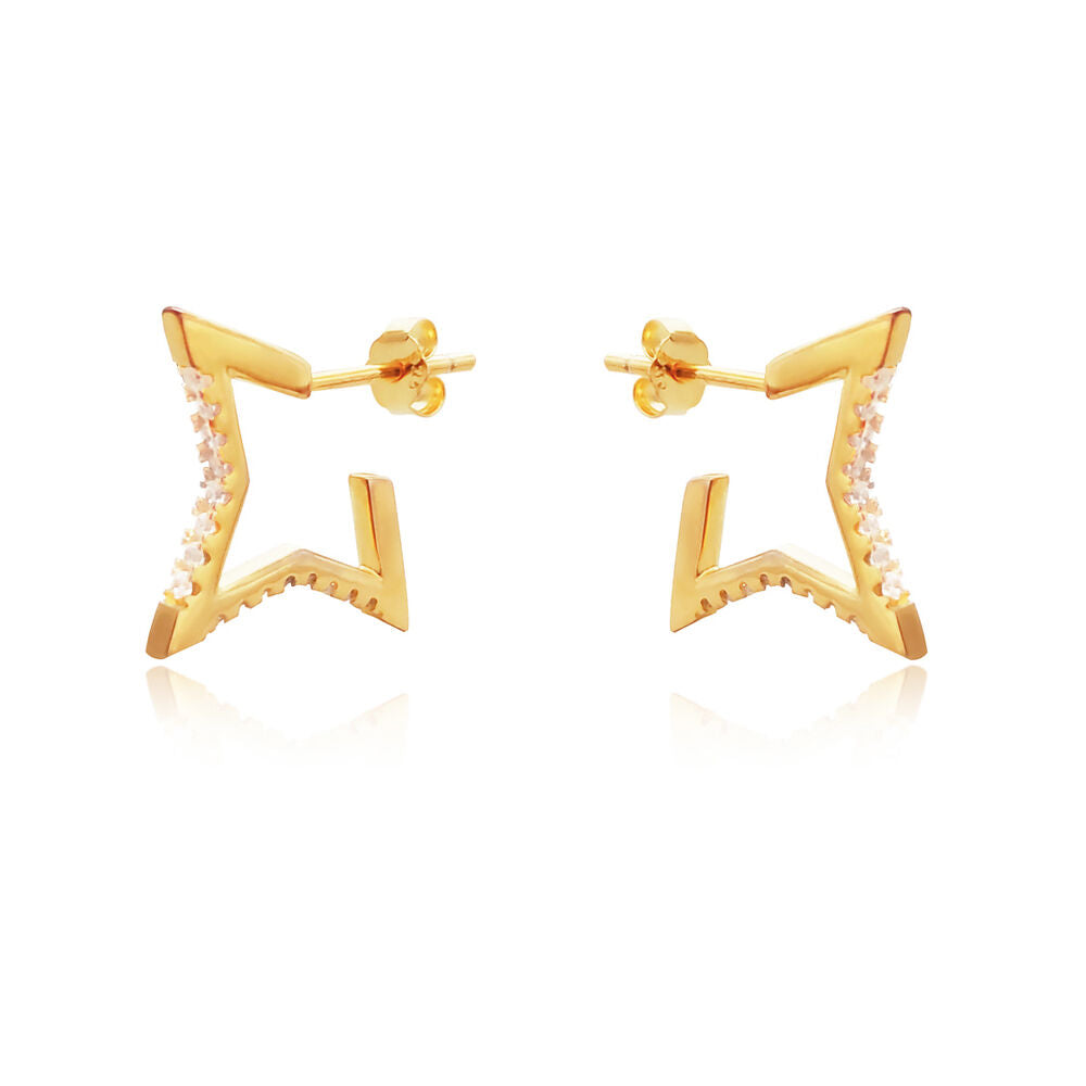 Culturesse Octavia Gold Vermeil Sparkle On Earrings