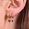 Culturesse Fleur Noir CZ Drop Earrings