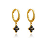 Culturesse Fleur Noir CZ Drop Earrings