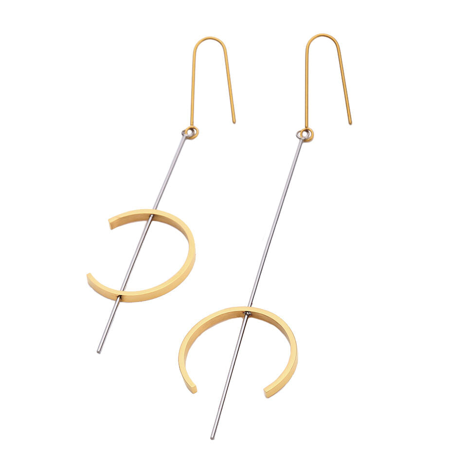 Culturesse Helene Line Art Drop Earrings