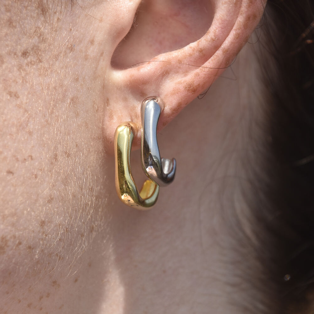 Culturesse Marcie Open Square Earrings (Silver)