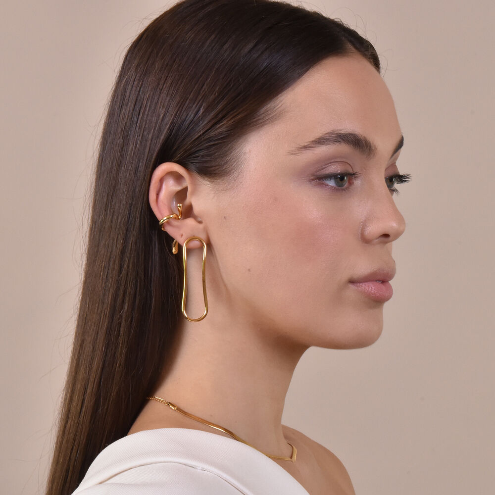 Culturesse Tiffany Contemporary Flow Earrings (Gold)