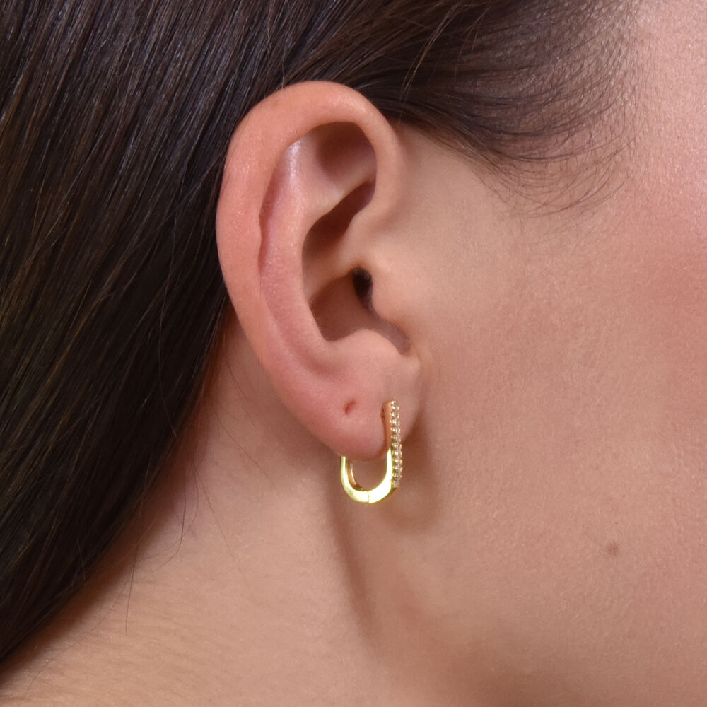 Culturesse Dione Gold Filled U Huggie Earrings
