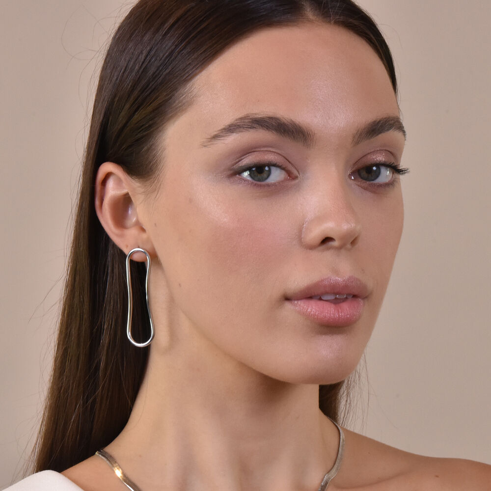 Culturesse Tiffany Contemporary Flow Earrings (Platinum)