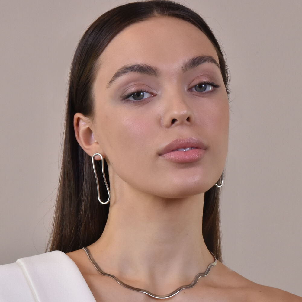 Culturesse Tiffany Contemporary Flow Earrings (Platinum)