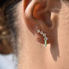 Culturesse Gabrielle Pastel Diamante Climber Earrings (Green)
