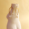 Culturesse Everleigh Gold Pearl Arch Earrings