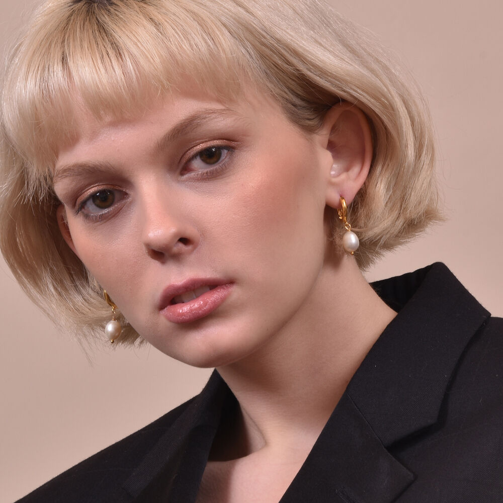 Culturesse Giselle 24k Gold Filled Pearl Drop Earrings