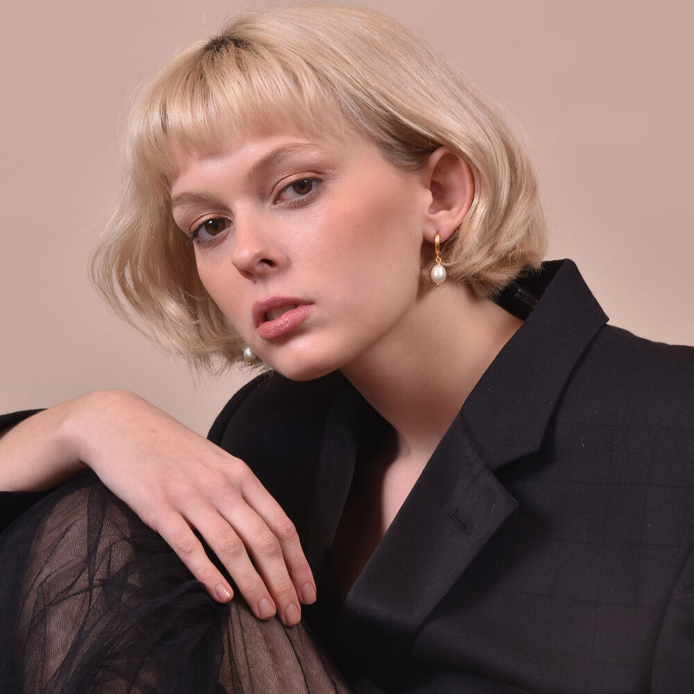 Culturesse Giselle 24k Gold Filled Pearl Drop Earrings