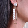 Culturesse Lilou Pearl Pin Statement Earrings