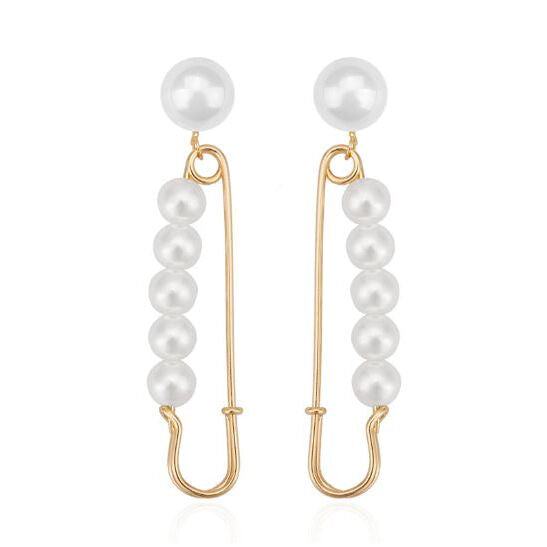 Culturesse Lilou Pearl Pin Statement Earrings