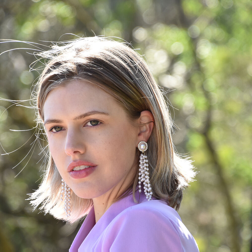 Culturesse Gwen Vintage Pearly Tassel Earrings