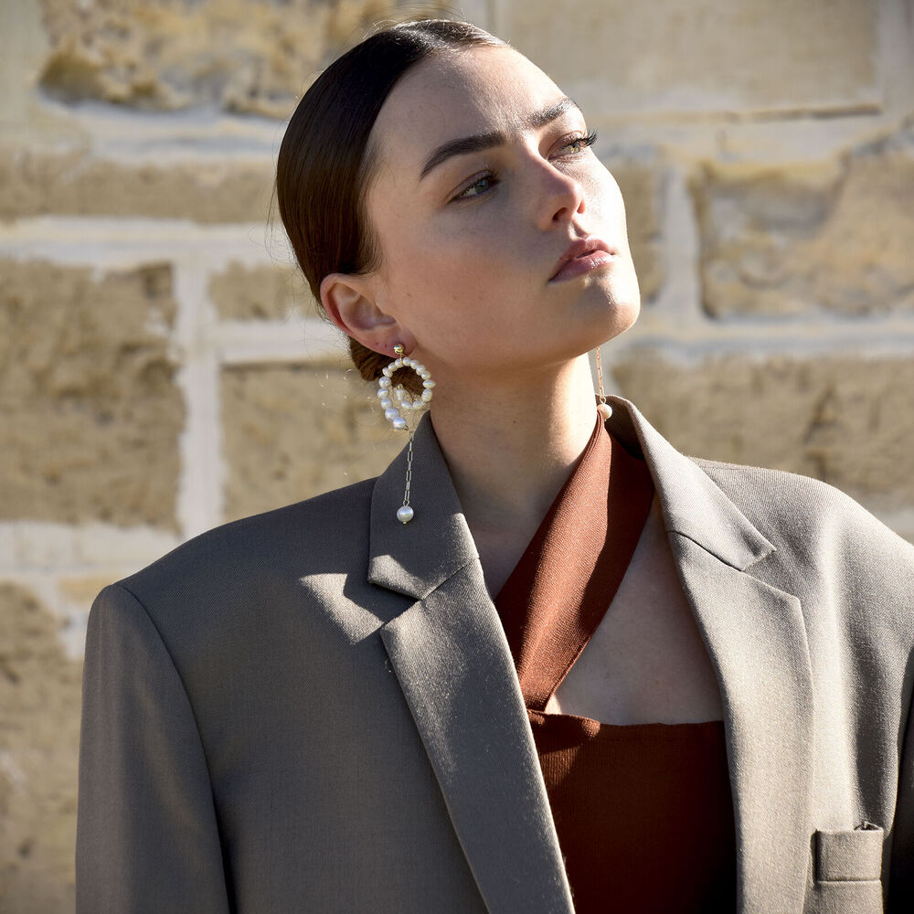 Culturesse Astoria Pearl Spiral Earrings