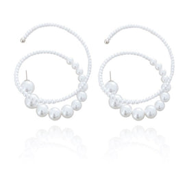 Culturesse Eira Pearl Swirl Hoop Earrings