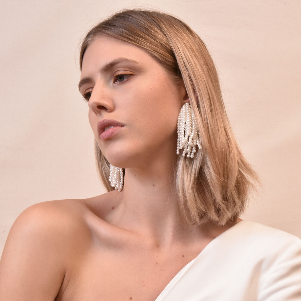 Culturesse Leuuine Pure Love Pearl Tassel Earrings