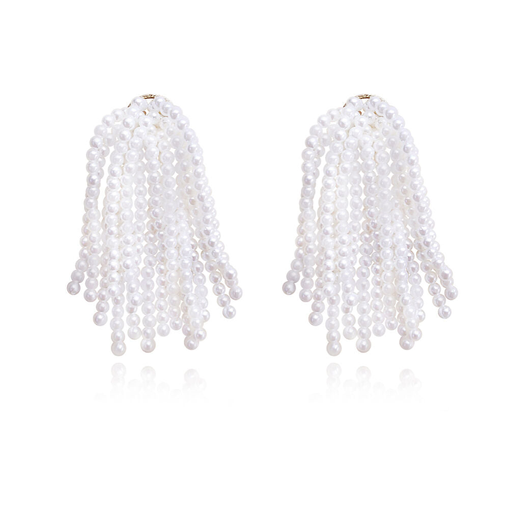 Culturesse Leuuine Pure Love Pearl Tassel Earrings