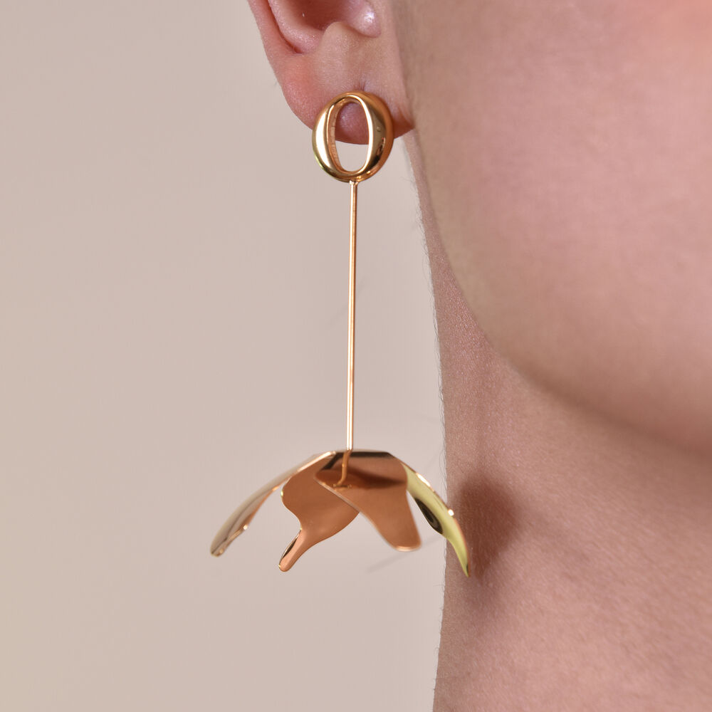 Culturesse Jeane Sculpture Petal Drop Earrings