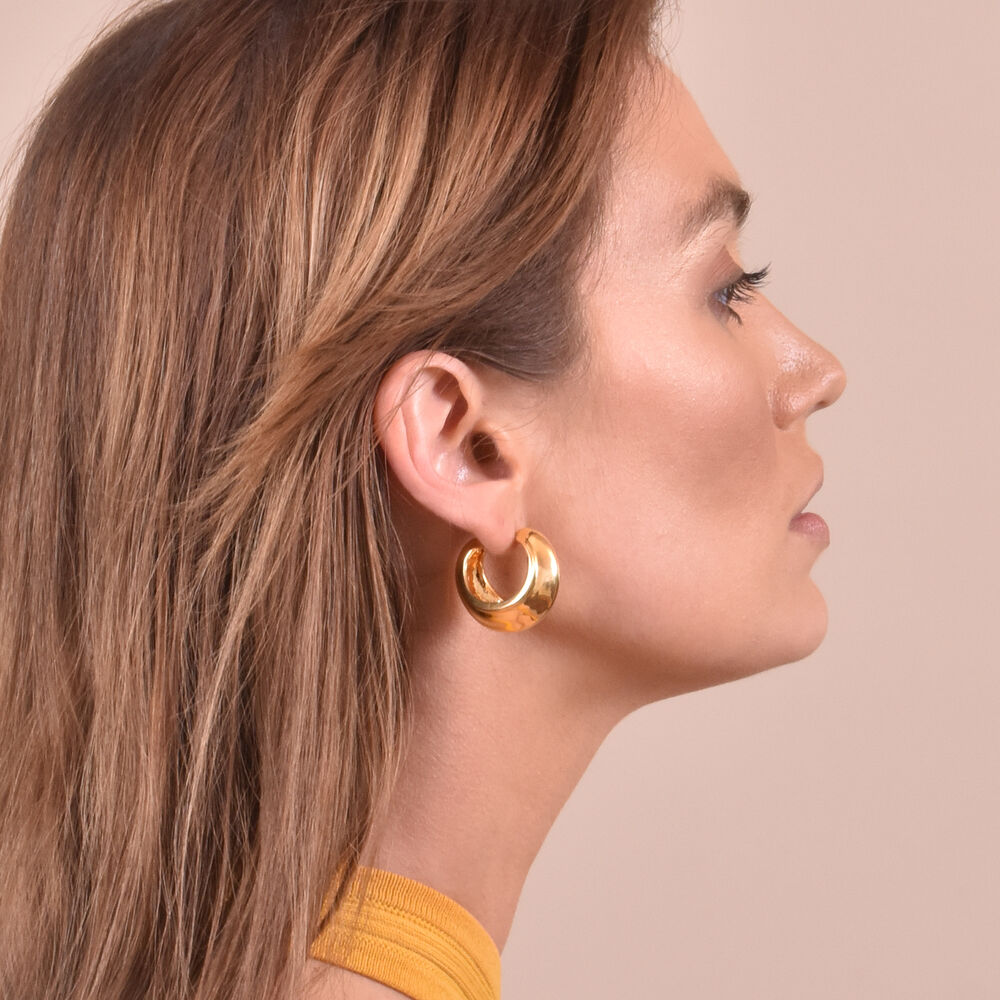Culturesse Blakely Chunky Gold Bowl Earrings