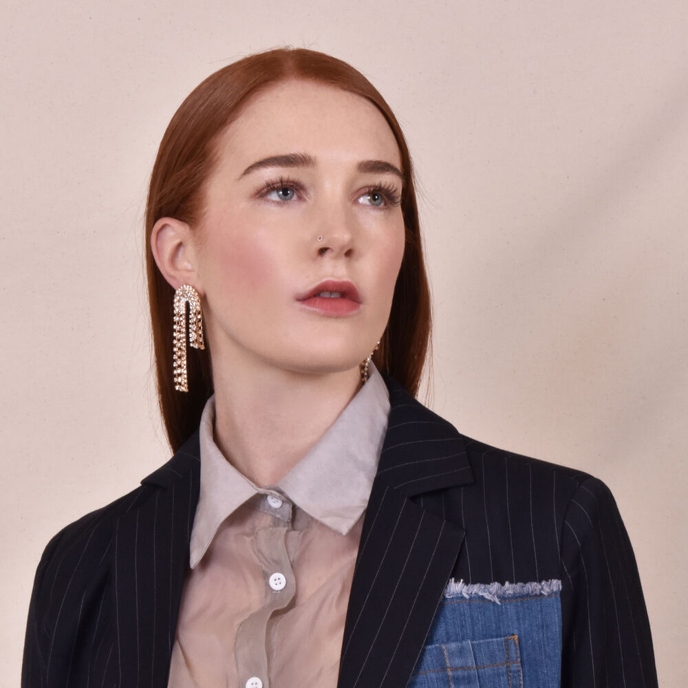 Culturesse Aria Diamante Arch Earrings