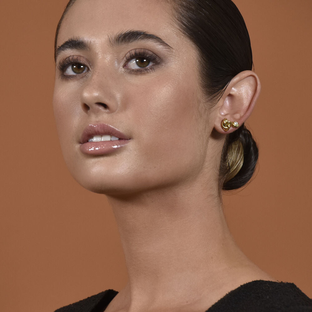 Culturesse Suvi Artsy Rocky Stud Earrings (Gold Vermeil)