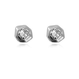 Culturesse Suvi Artsy Rocky Stud Earrings (Silver)