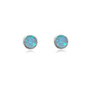 Culturesse Miray Dainty Opal Stud Earrings (Silver)