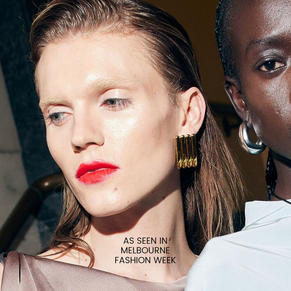 Culturesse Blaine Geo Statement Earrings (Gold)