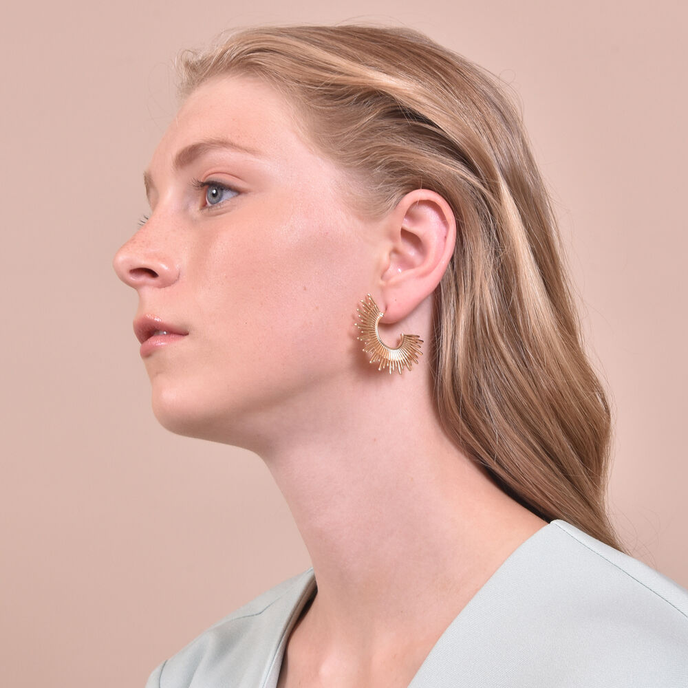 Culturesse Allmira Gold Sparkle Stud Earrings