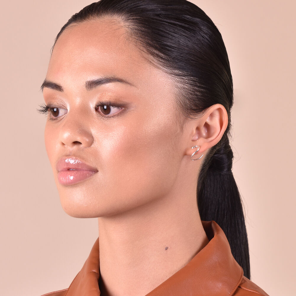 Culturesse Cassidy Artisan Dainty Serpent Earrings - Silver