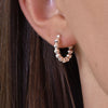 Culturesse Bryn Beaded Silver Huggie Earrings