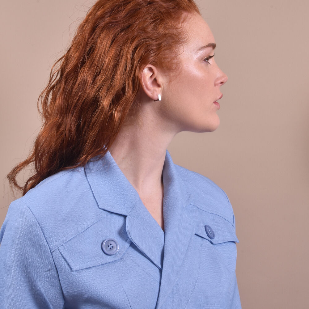 Culturesse Amede Bright Silver Huggie Earrings