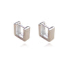 Culturesse Amede Bright Silver Huggie Earrings