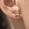 Culturesse Perri Dainty Silver Bow Earrings