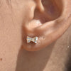 Culturesse Perri Dainty Silver Bow Earrings