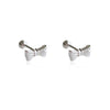 Culturesse Perri Dainty Silver Bow Earrings