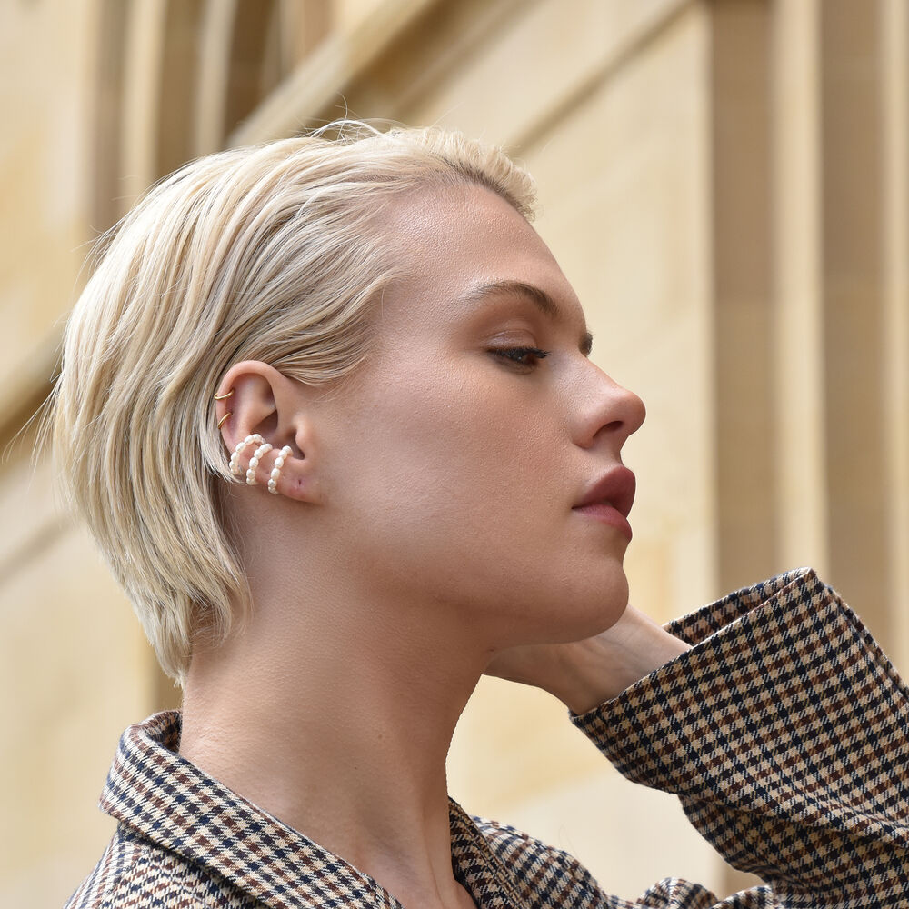 Culturesse Mridu Freshwater Pearl Cuff Earrings