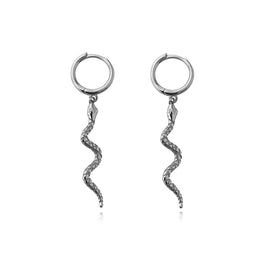 Culturesse Bambie Serpent Drop Earrings (Silver)