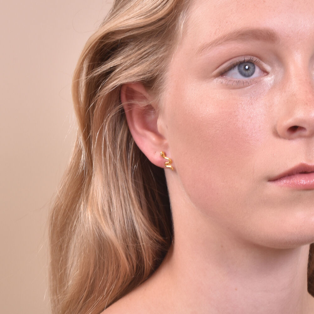 Culturesse Ava Gold Filled Snake Stud Earrings