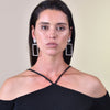 Culturesse Gemette Rectangular Rhinestone Catwalk Earrings
