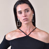 Culturesse Gemette Rectangular Rhinestone Catwalk Earrings