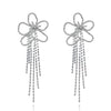 Culturesse Augustin Catwalk Diamante Tassel Flower Earrings