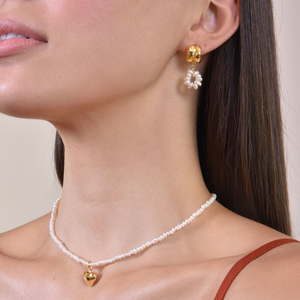 Culturesse Karmi Textured Pearl Drop Earrings